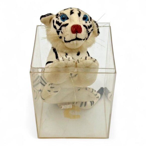 Goffa Other - Goffa White Tiger Plush Stuffed Animal Blue Eyes Striped Vintage Toy 7"